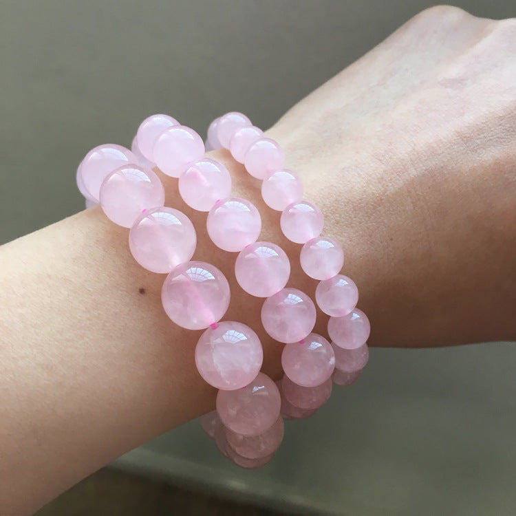 Bracelet "Amour" en Quartz Rose Naturel – Pierre de Tendresse & Guérison